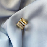 Five Stones Ring, Gold with White Stones