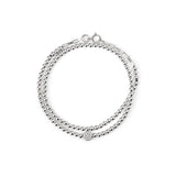 Silver Disc Double Bracelet