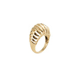 Mini Ribbed VOID Ring, Gold