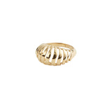 Mini Ribbed VOID Ring, Gold