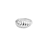 Mini Ribbed VOID Ring, Silver